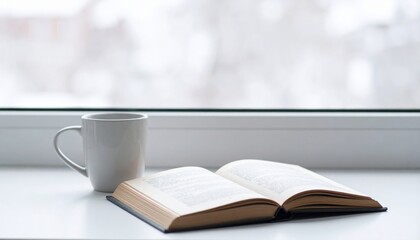 Cozy Reading Session by the Window with a Warm Drink.