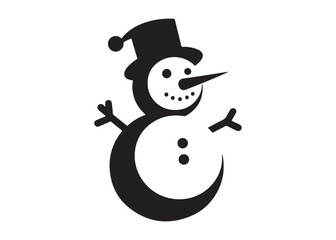 snowman logo silhouette vector, christmas snowman logo silhouette vector illustration, vector silhouette snowman, snowman logo silhouettes vector on a white background