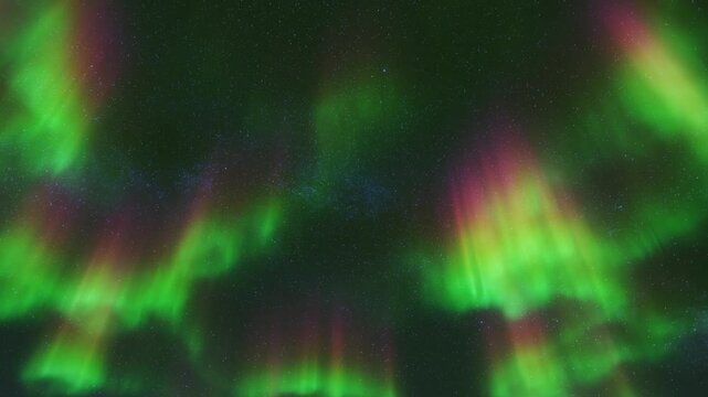 Dancing lights illuminate the Arctic sky in a mesmerizing display of Aether energy during nightfall