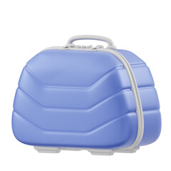 Light Blue Hard Shell Travel Luggage with Zipper and Handle Isolated on Transparent Background