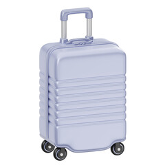 Light Purple Hardshell Travel Luggage With Telescopic Handle And Four Wheels On A Transparent Background Ideal For Travel And Holidays