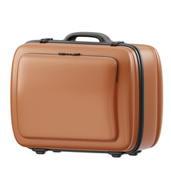 Modern Brown Travel Luggage with Black Accents and Wheels Isolated on Transparent Background Reflecting a Sleek and Durable Design for Journeys