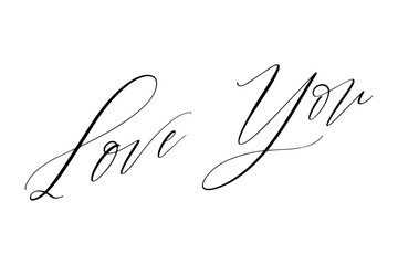 Love You - Love You message text letter word typography hand drawn
