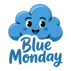 Fototapeta premium Flat Blue Monday Vector Design.