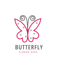 Beautiful butterfly logo design for spa nature wellness and beauty brands, lineart butterfly logo design	