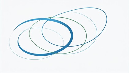 Elegant abstract design featuring smooth, intertwining blue and green ellipses, symbolizing connection, continuous flow, and modern harmony against a clean white background