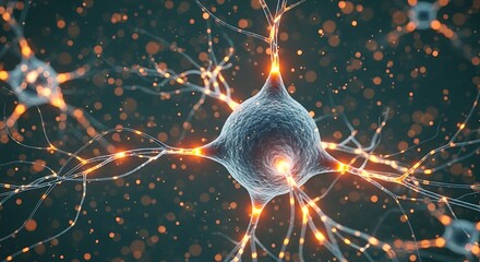 Intricate Neuron Network Illustration representing neural connections and brain activity for science and medical research concepts