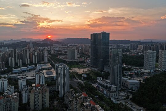 The CBD building in Jiagmen city, China