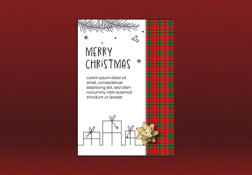 Merry Christmas Card Design Layout