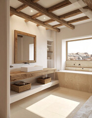 Elegant bathroom design modern home interior photography bright space aesthetic overview serenity and relaxation