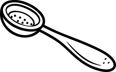 Small Spice Spoon Outline Vector