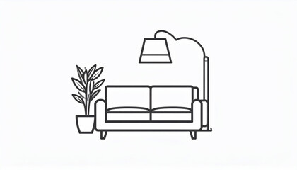 Minimalist Living Room Illustration