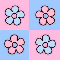 Pastel Flower Icon Pattern