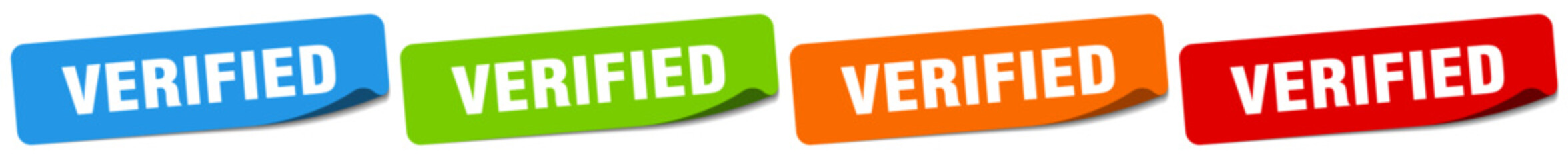 verified sticker. verified sticker set on white background