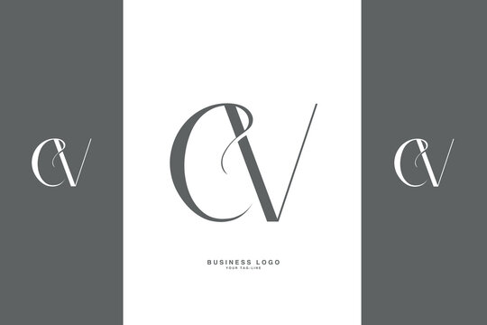 Set Of CV, VC, C, V, Abstract Letters Logo Monogram