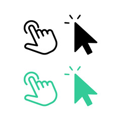 Click and Touch Cursor Icon Set