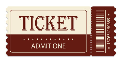 Ticket admit. Admit one ticket icons.