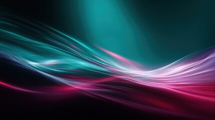 Fototapeta premium Abstract digital art with cyan and magenta light streaks