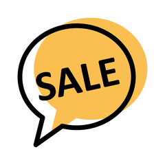 
An illustration of a black and yellow discount (sale) icon on a white background