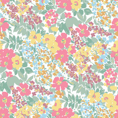 Art design small floral illustrator pattern,soft colors