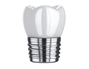  Single Pristine Dental Implant with Titanium Screw and Ceramic Crown isolated on transparent background PNG