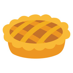 Pumpkin Pie (Thanksgiving, Flat Design)
