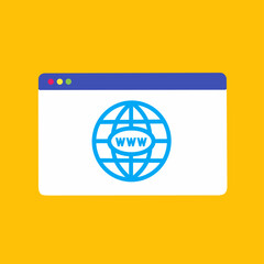 Web browser window with WWW globe