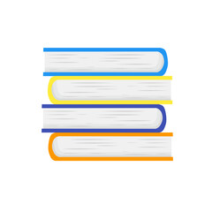 stack of four colorful books