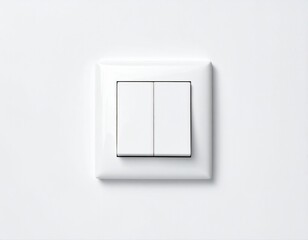 White light switch on wall controlling electricity and power