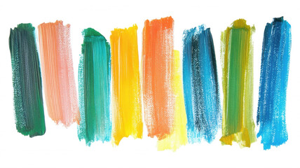 Colorful paint strokes arranged vertically on black background