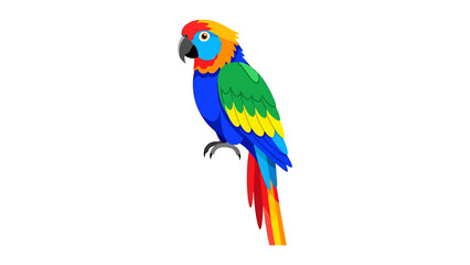 Obraz premium Colorful parrot illustration vibrant tropical bird vector design isolated on white background