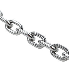Obraz premium Metal link chain industrial view isolated on transparent background