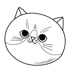 Cute Cat Face – Minimal Line Art Illustration