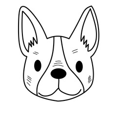 French Bulldog Face – Minimal Line Art Illustration