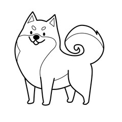 Shiba Inu Dog – Minimal Line Art Illustration