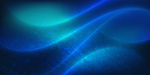 Smoky glowing waves in the dark, vector abstract background