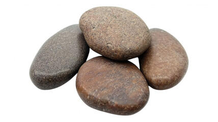 A close up of a pile of smooth brown and gray river stones