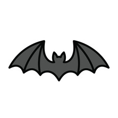 Fototapeta premium Cute Bat Silhouette Icon, Halloween Flying Mammal, Vector Graphic