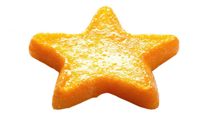 Close up of a single star shaped orange fruit slice food