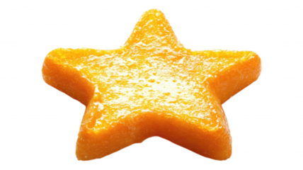 Close up of a single star shaped orange fruit slice food