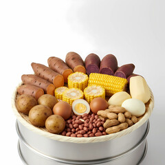 A variety of delicious and healthy steamed foods typical of Indonesian villages.