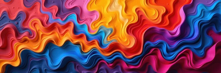 Obraz premium Abstract color palette of vibrant hues, showcasing diverse shades and textures in a fluid, dynamic composition, design, fluid, hues