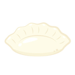 Gyoza vector. Hot dumplings. Steamed dim sum or bun illustration for restaurant logo. Asian food icon for Japanese.