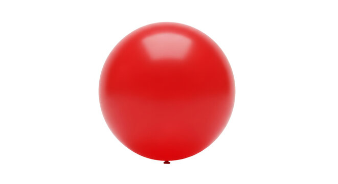 A single red balloon floats against a completely solid background, its surface reflecting light. - Powered by Adobe