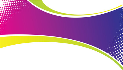 Dynamic Curved Banner with Gradient and Halftone Dots