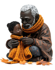 Knitting memories Grandpa creates a warm scarf with Granddaughter