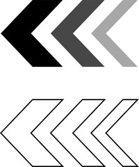 Arrow cursor dynamic fast symbol sign. Dynamic moving arrow representing speed, fast, acceleration vector illustration .