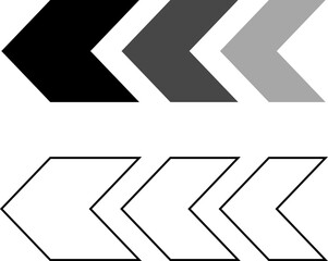 Arrow cursor dynamic fast symbol sign. Dynamic moving arrow representing speed, fast, acceleration vector illustration .