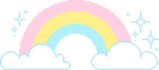 픽셀 무지개 구름