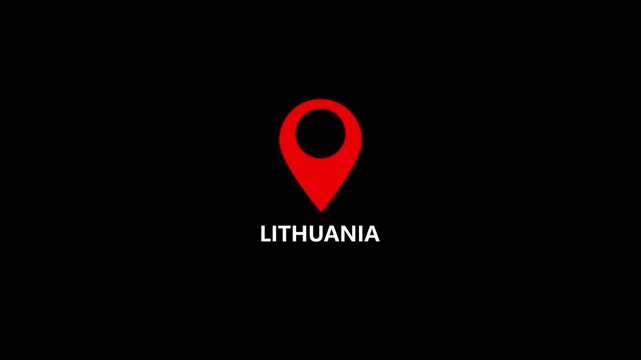 Lithuania map label with location pin symbol